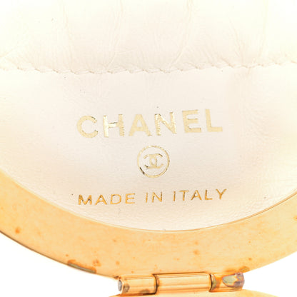 Chanel Lambskin Quilted Sphere Minaudiere Chain Clutch White 6 of 11