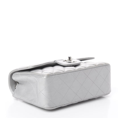 Chanel Metallic Lambskin Quilted Mini Rectangular Flap Silver 3 of 8