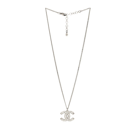 Chanel Baguette Crystal CC Necklace Silver 3 of 5