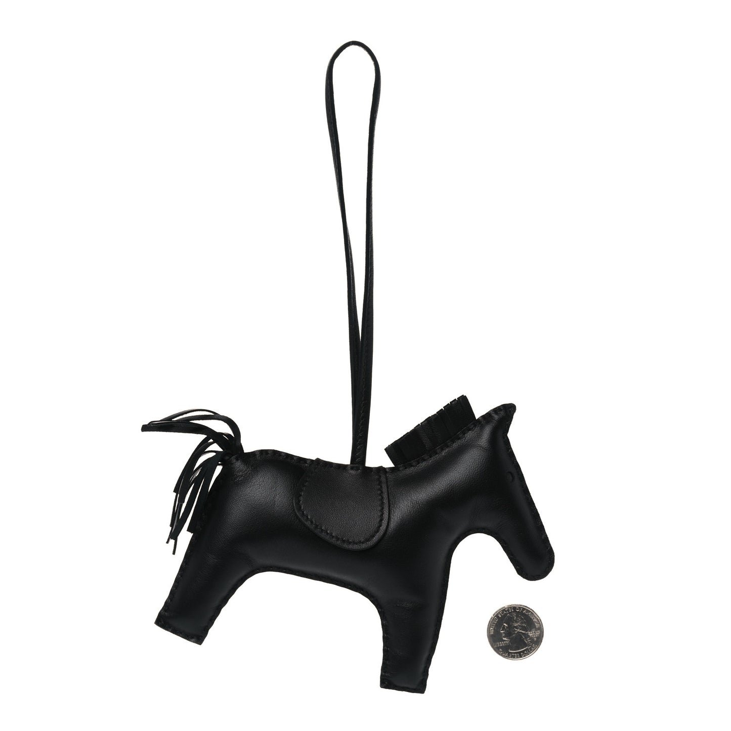 Milo Lambskin Grigri Rodeo Horse Bag Charm GM So Black