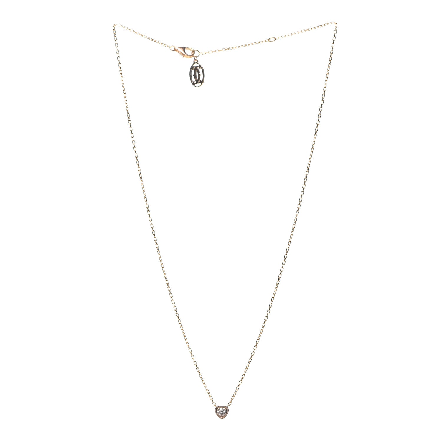 Cartier 18K Pink Gold Diamond D'Amour Heart Pendant Necklace 3 of 6