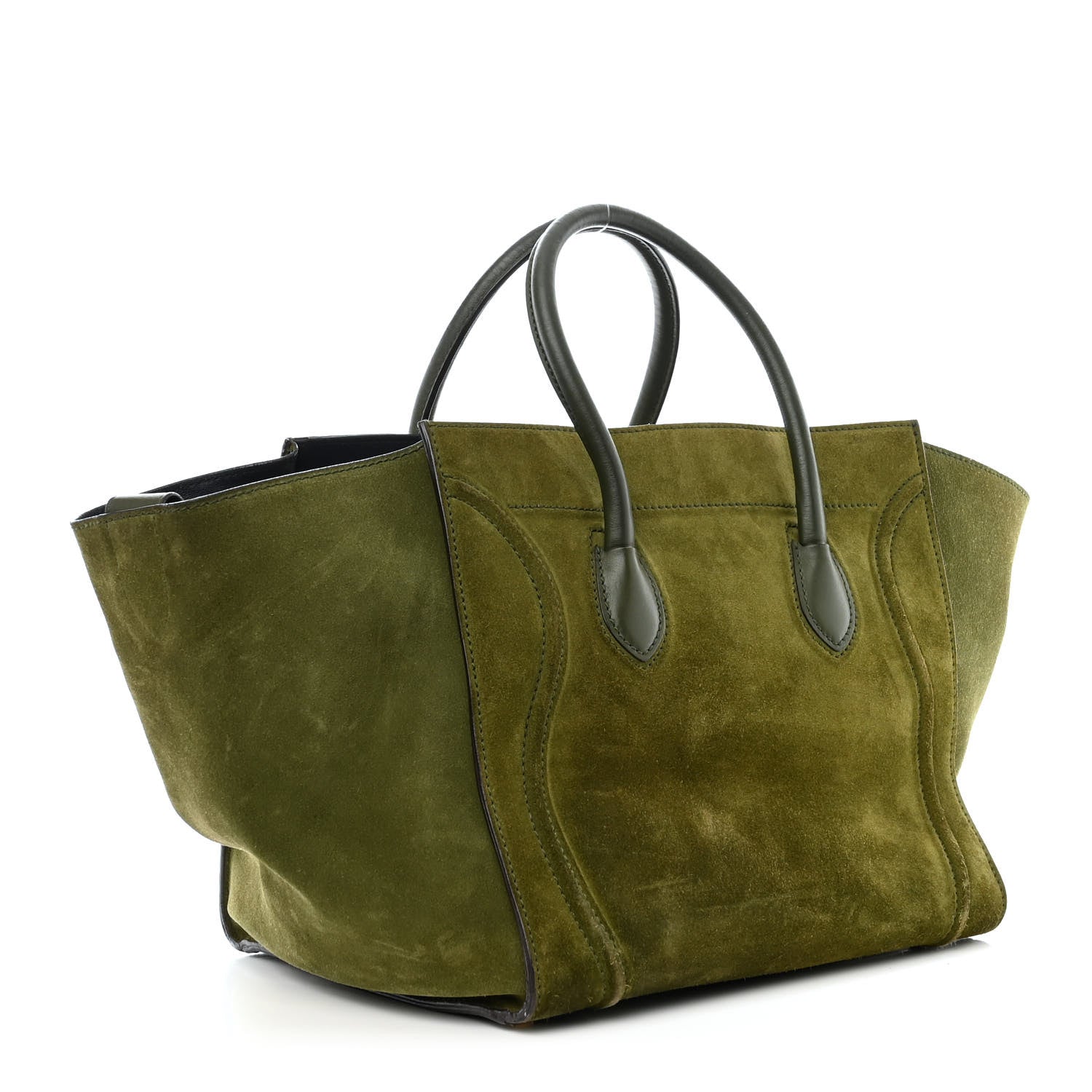 Celine Suede Small Phantom Luggage Green 3 of 16