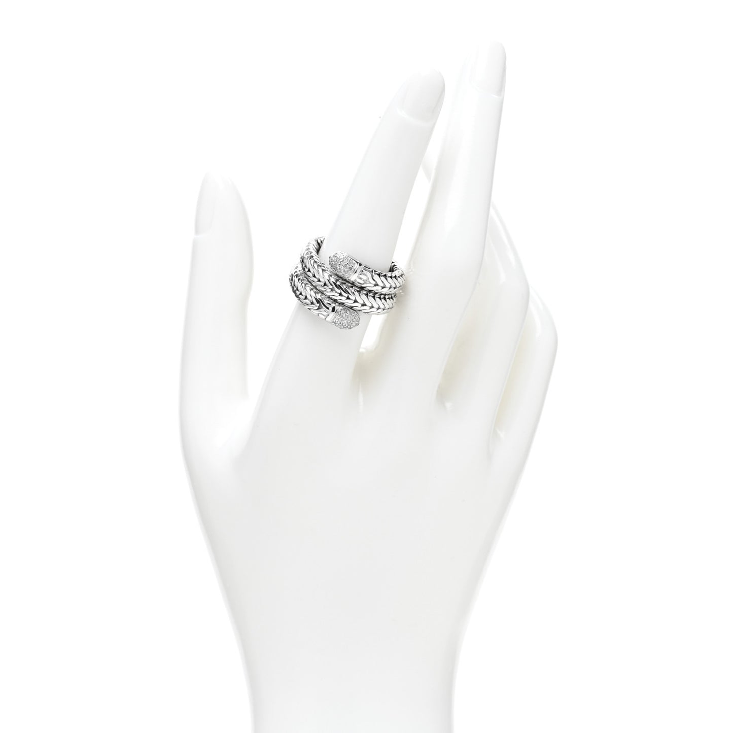 Sterling Silver Diamond Coil Ring 54 7