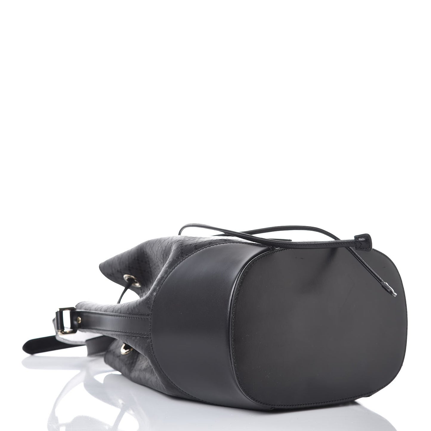 Bright Diamante Medium Bucket Bag Black