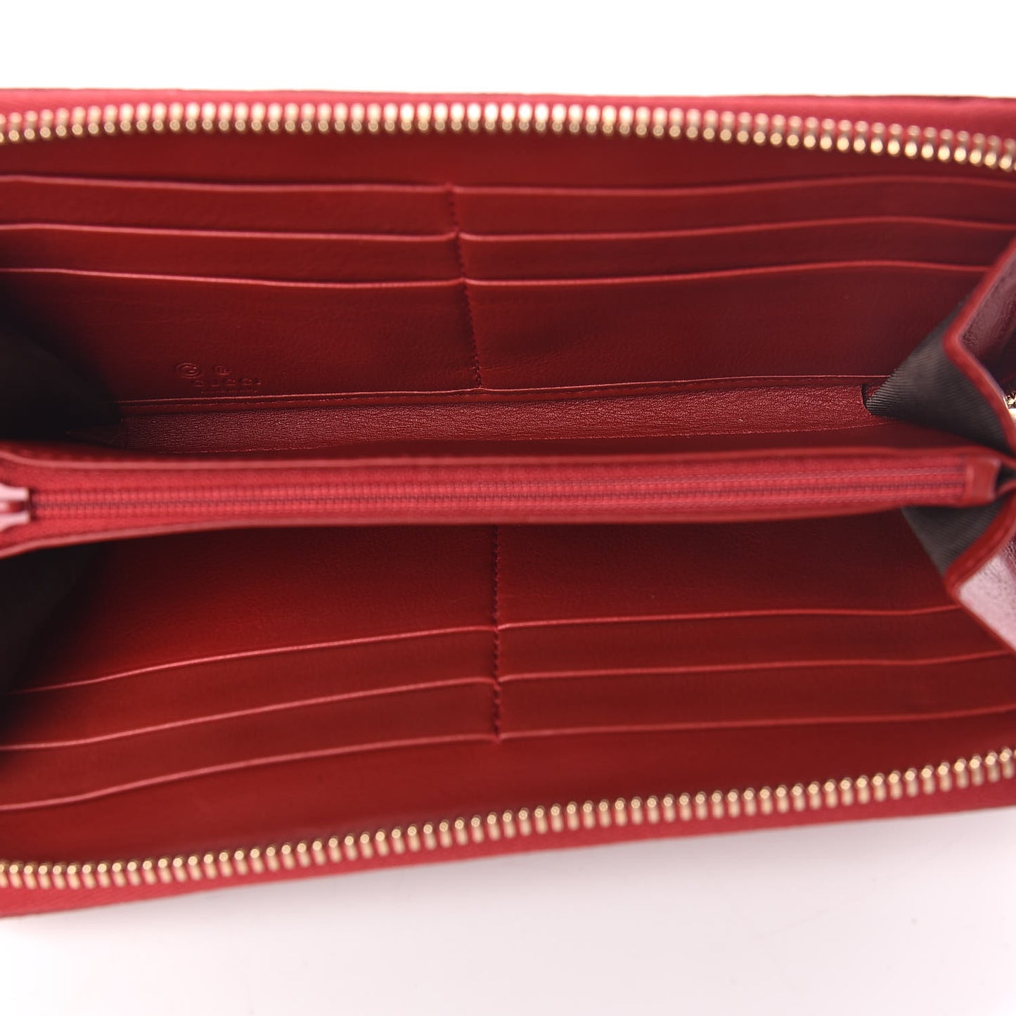 Microguccissima Zip Around Wallet Red