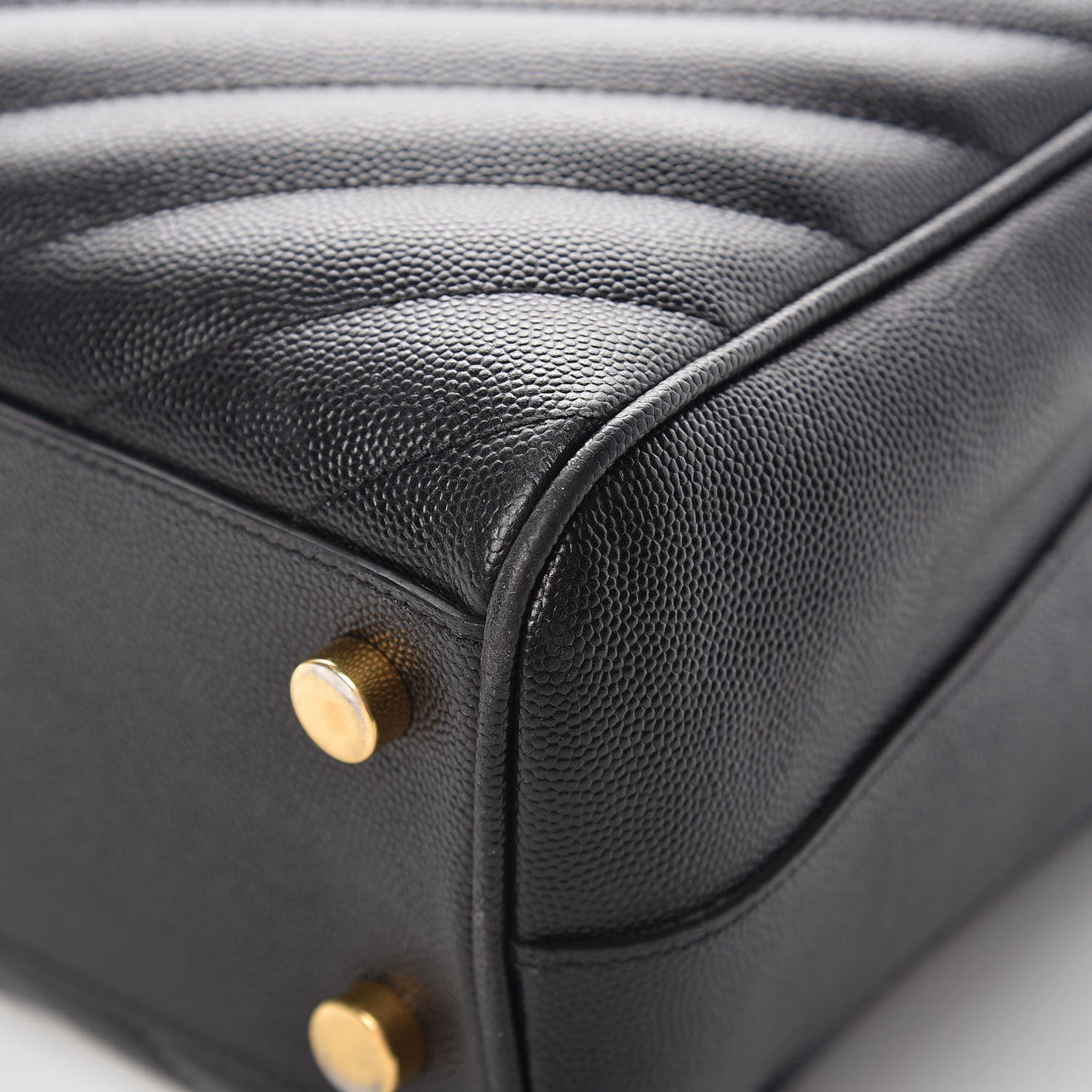 Grain De Poudre Matelasse Chevron Monogram Shopping Bag Black
