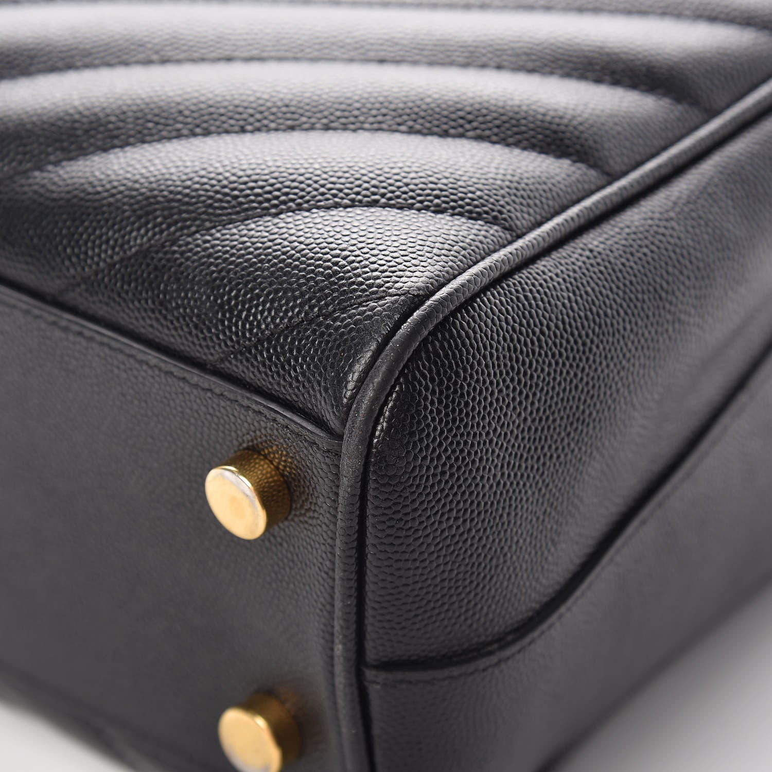 Saint Laurent Grain De Poudre Matelasse Chevron Monogram Shopping Bag Black 15 of 23