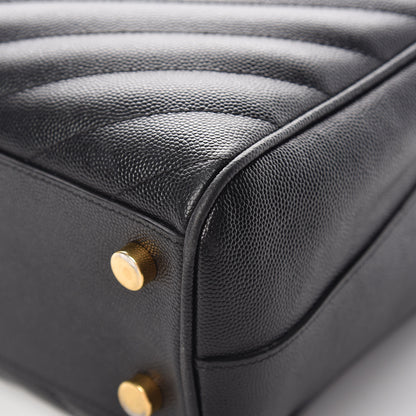 Saint Laurent Grain De Poudre Matelasse Chevron Monogram Shopping Bag Black 15 of 23