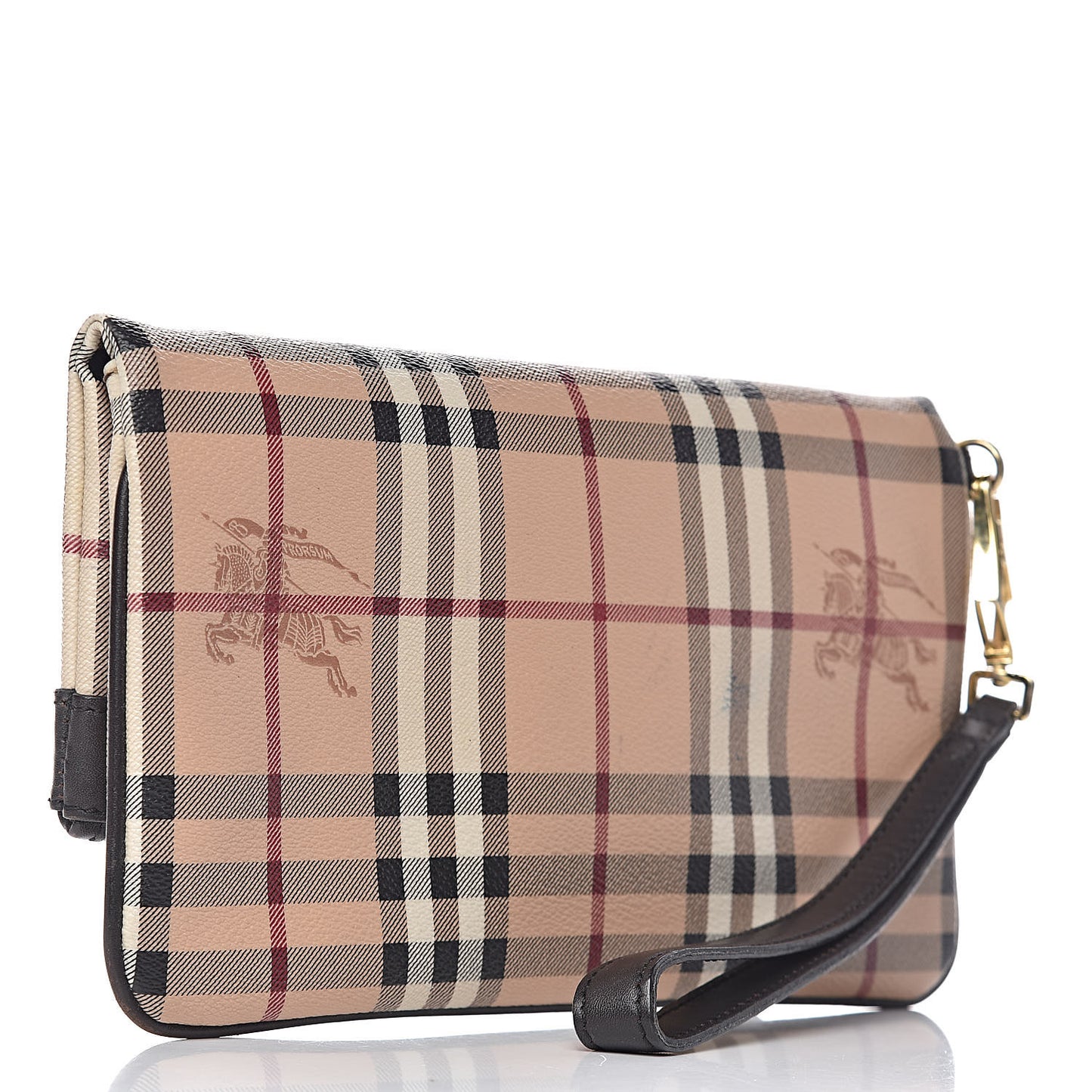 Haymarket Check Adeline Foldover Clutch Brown