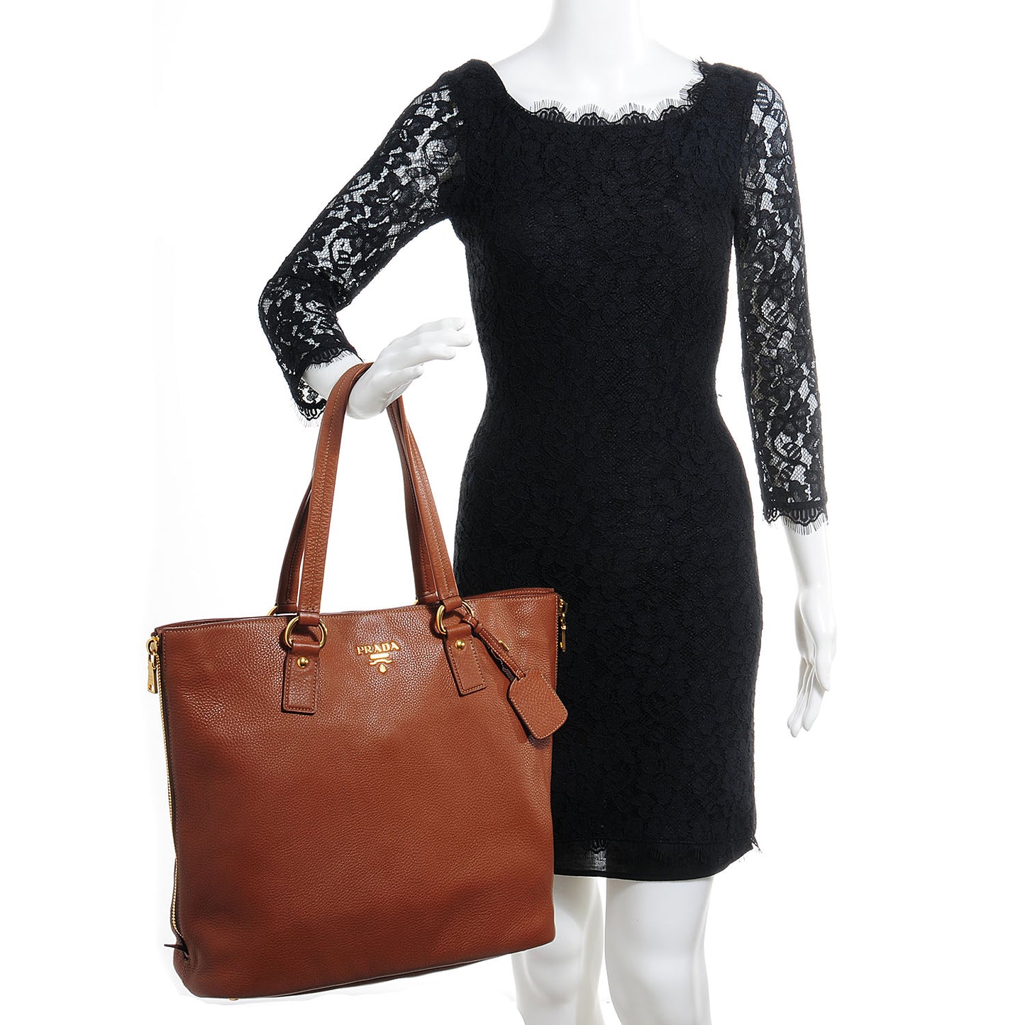Vitello Daino Shopping Tote Brandy