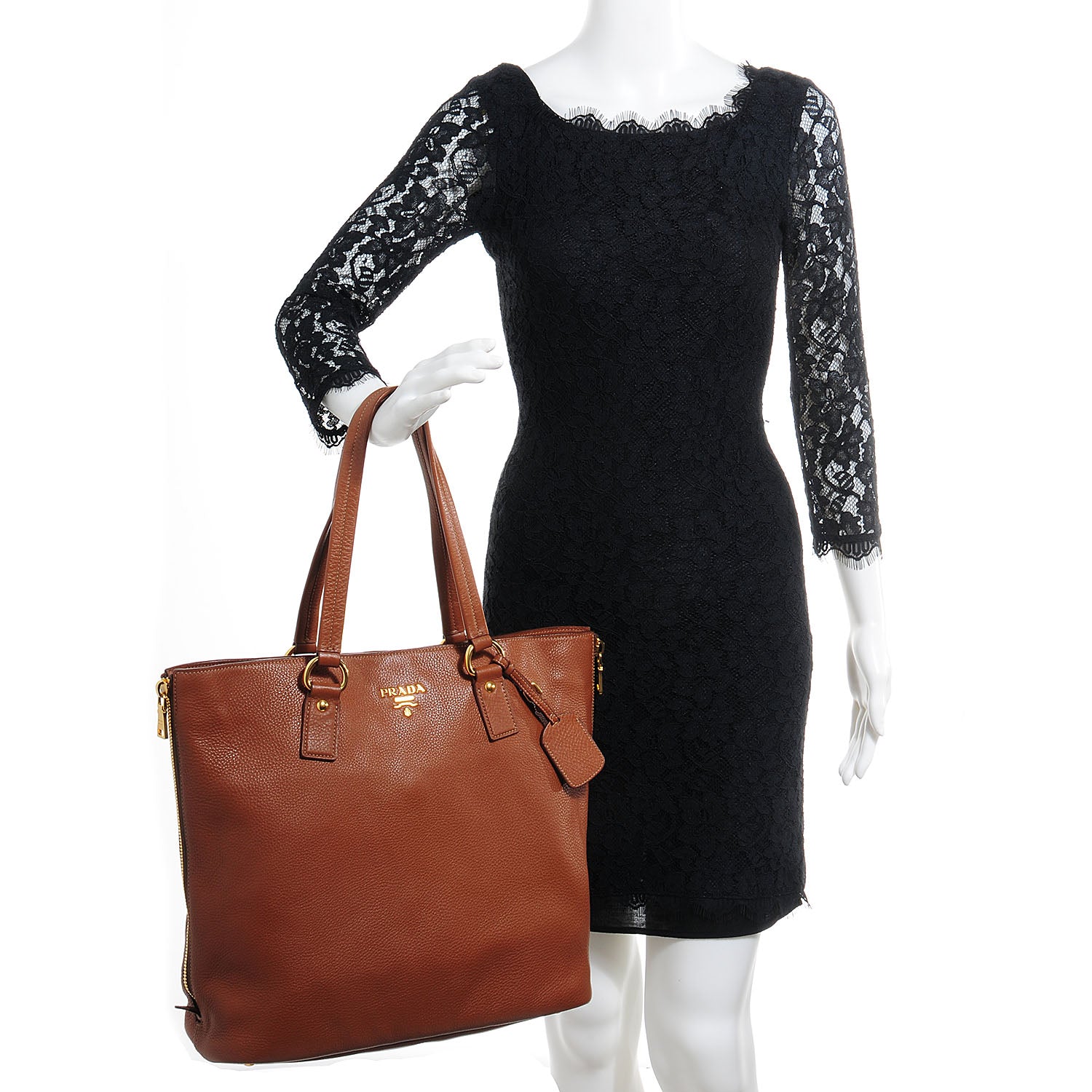 Prada Vitello Daino Shopping Tote Brandy 2 of 12