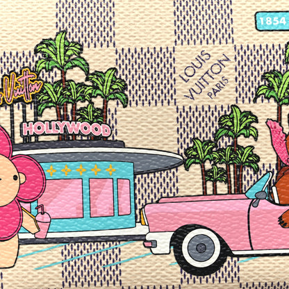 Louis Vuitton Damier Azur 2021 Christmas Animation Hollywood Mini Pochette Accessories Fuchsia 8 of 11