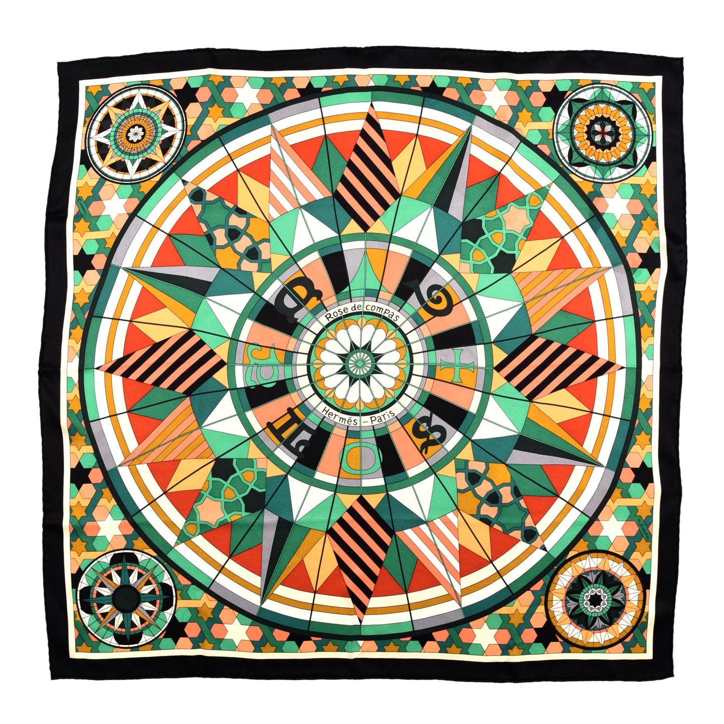 Silk Rose de Compas Scarf 70
