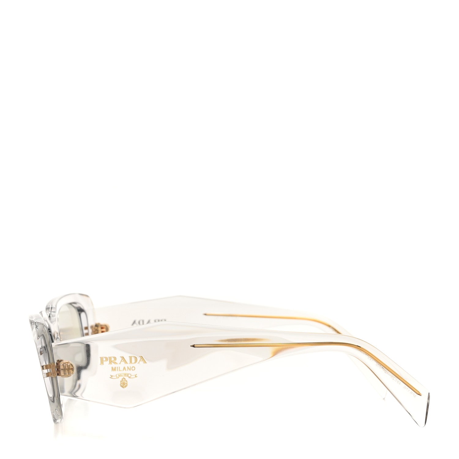Prada Acetate Symbole Sunglasses SPR 17W Transparent Gold 3 of 7