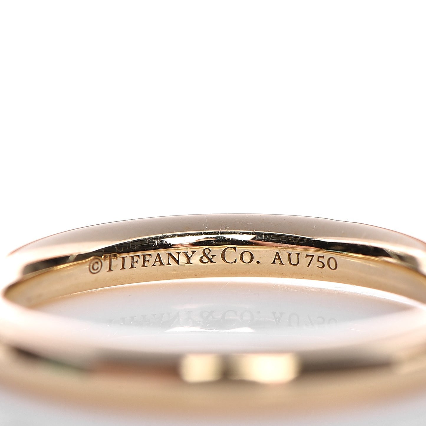 18K Yellow Gold Circle Tag Ring 6