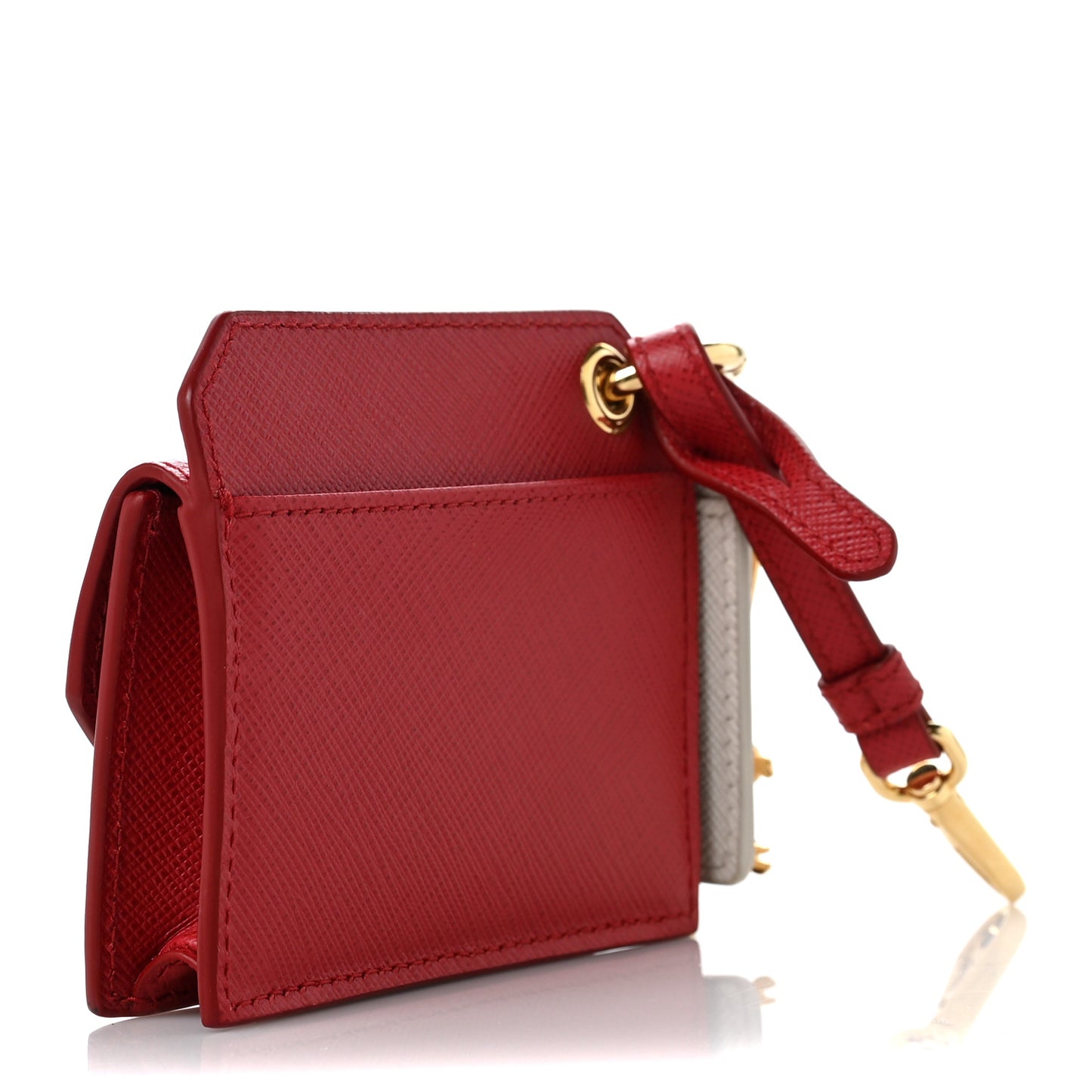 Saffiano Triangle Trick with Charm Key Chain Fuoco