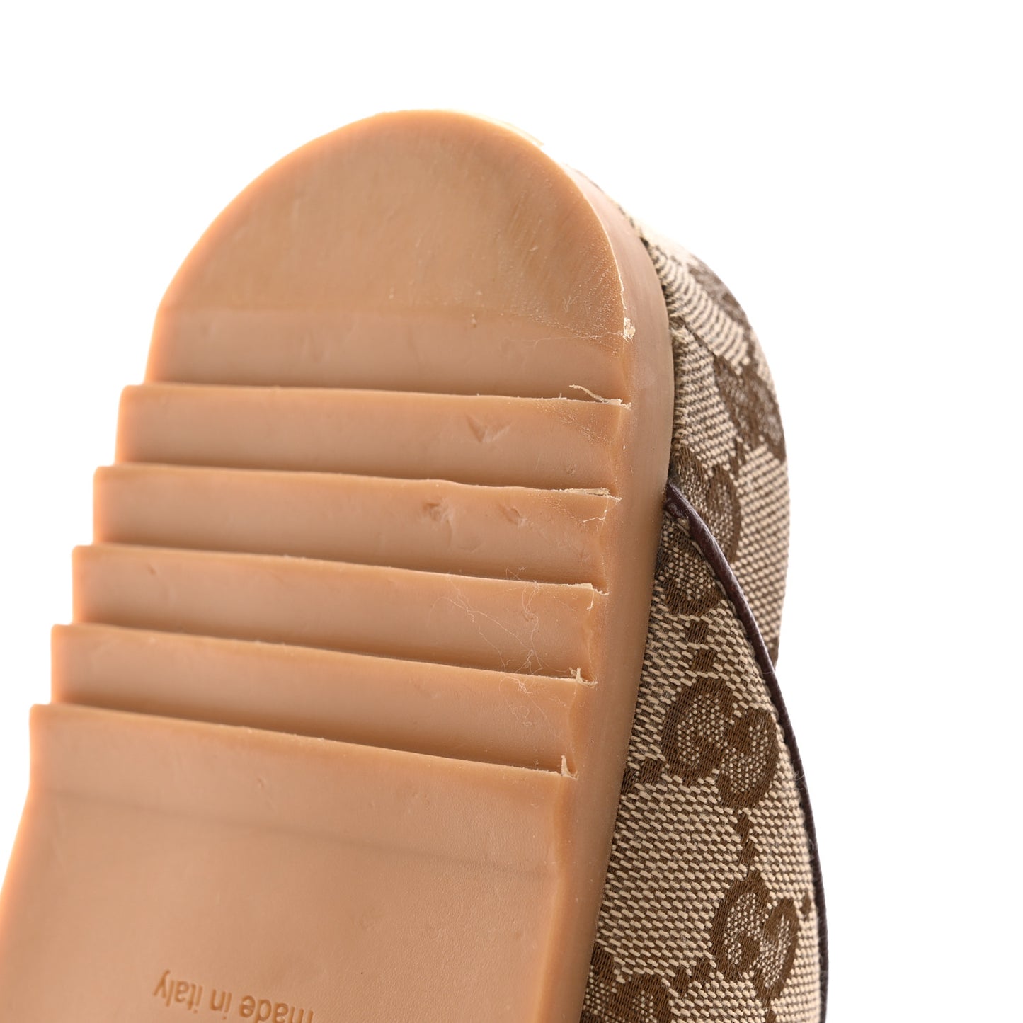 GG Monogram Lavaredo Eco Fabric Mens Slide Sandals With Straps 8 Beige Ebony Light Brown