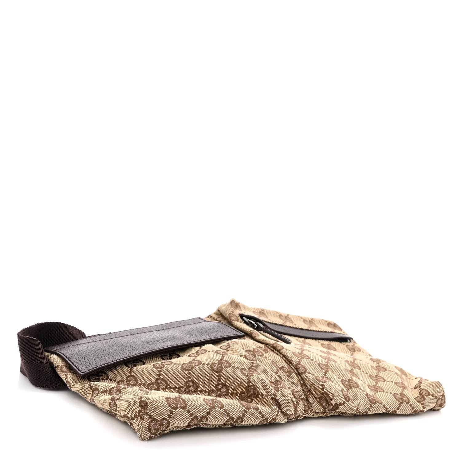 Gucci GG Monogram Double Pocket Belt Bag Dark Brown 4 of 10