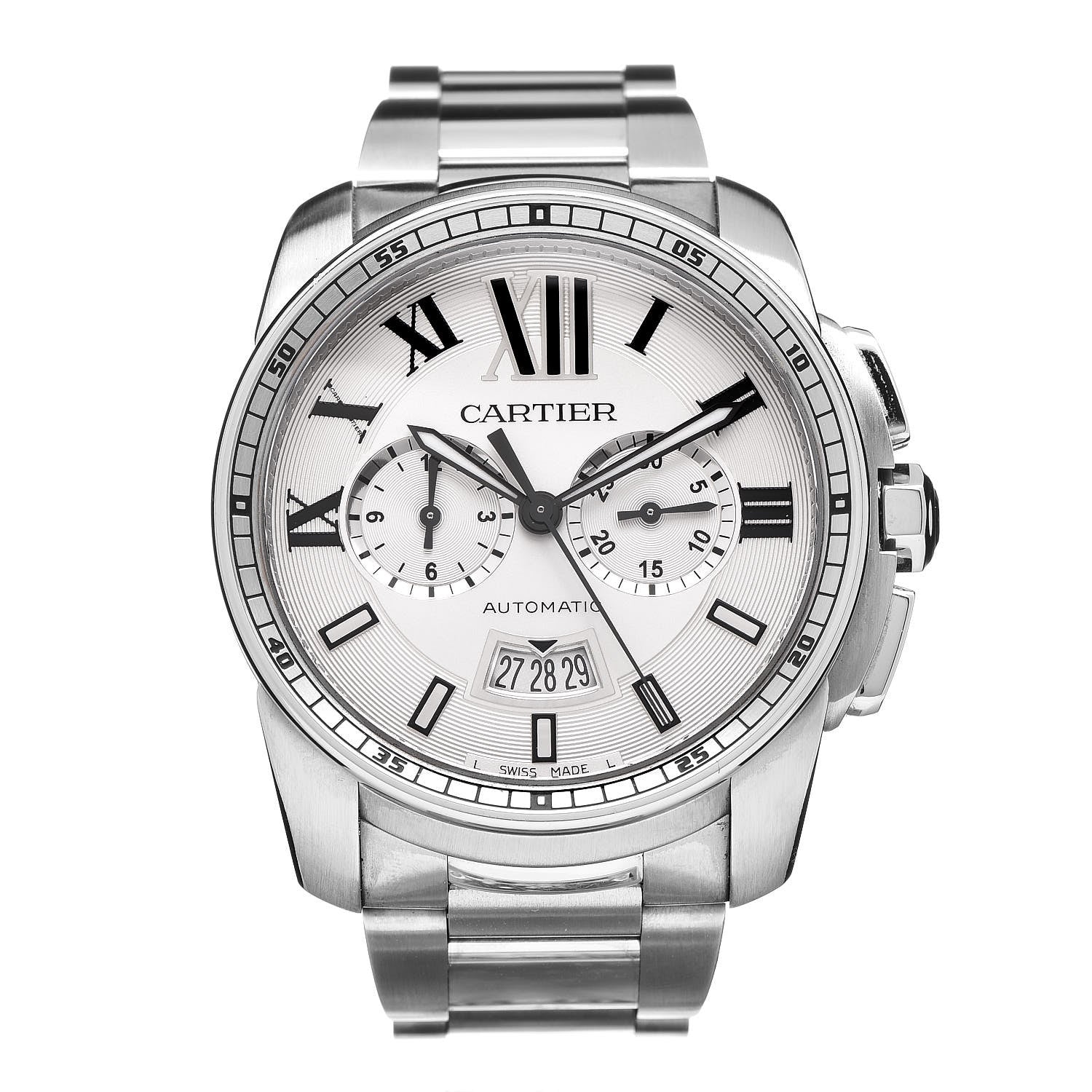 Cartier Stainless Steel 42mm Calibre de Cartier Chronograph Automatic Watch 1 of 8