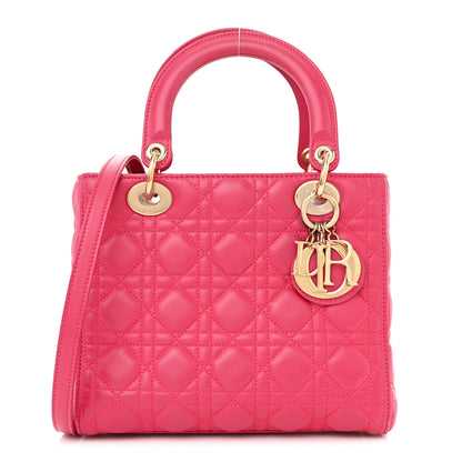 Christian Dior Lambskin Cannage Medium Lady Dior Pink 1 of 14