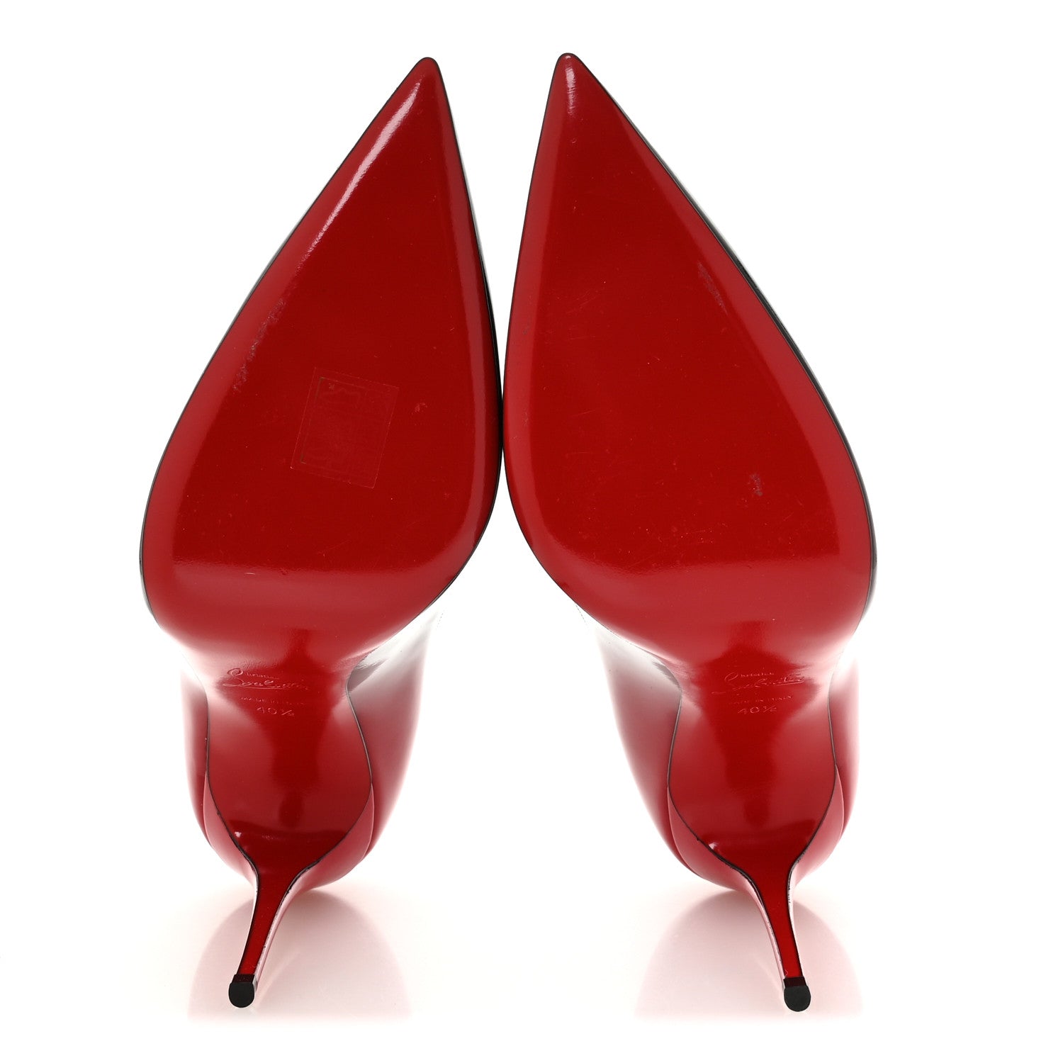 Christian Louboutin Patent Degrade Kate 100 Pumps 40.5 Black Red 6 of 7