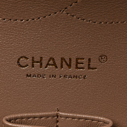 Chanel Lambskin Quilted Jumbo Double Flap Dark Beige 6 of 8