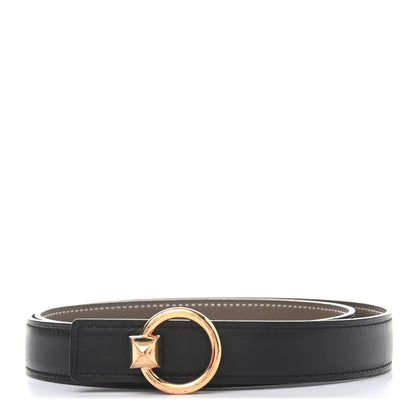 Hermes Swift Epsom 24mm Mini Medor Belt 80 Black Etoupe 1 of 6