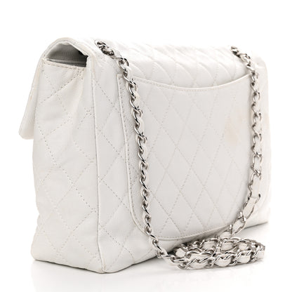 Chanel Caviar Quilted Maxi Single Flap White 3 of 17