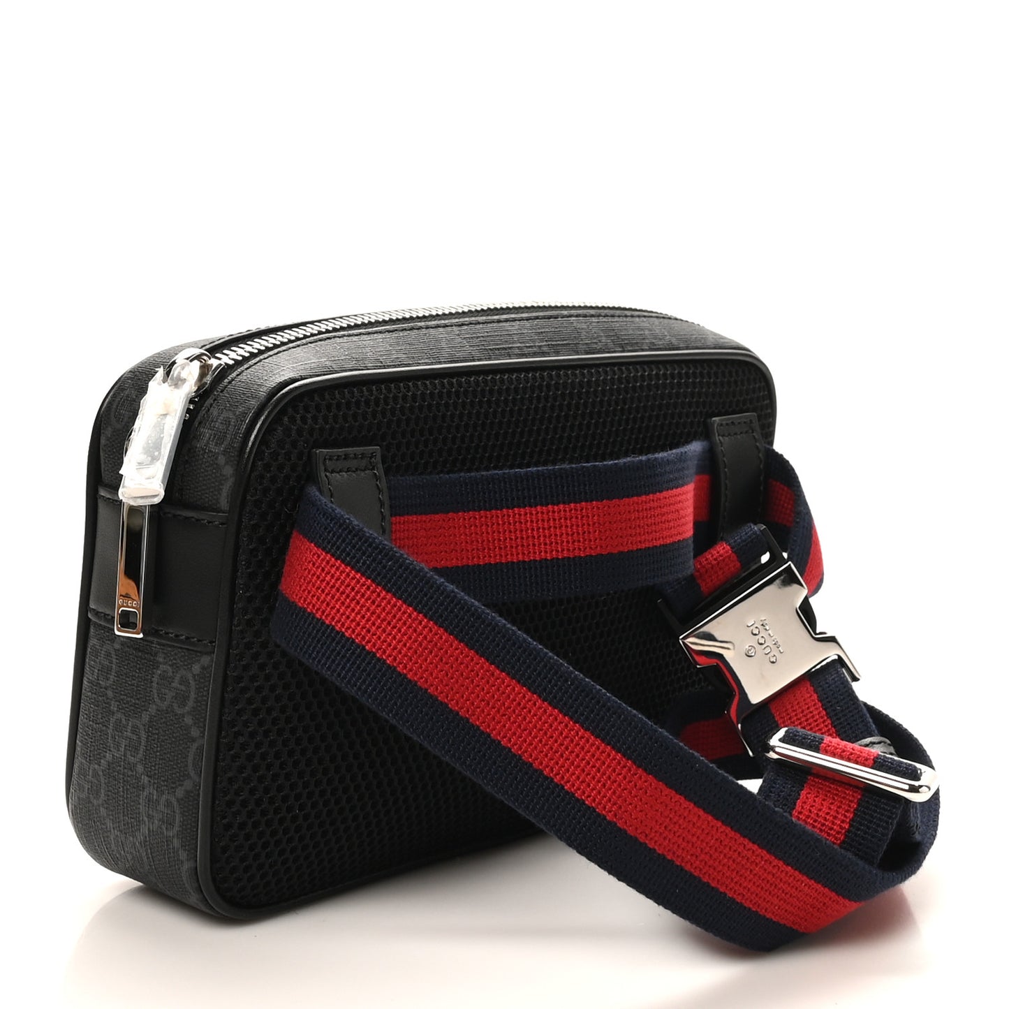 Soft GG Supreme Monogram Web Belt Bag Black Grey