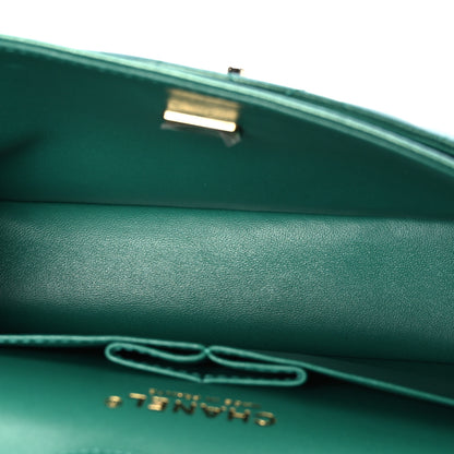 Chanel Iridescent Calfskin Quilted Medium Double Flap Green 5 of 11
