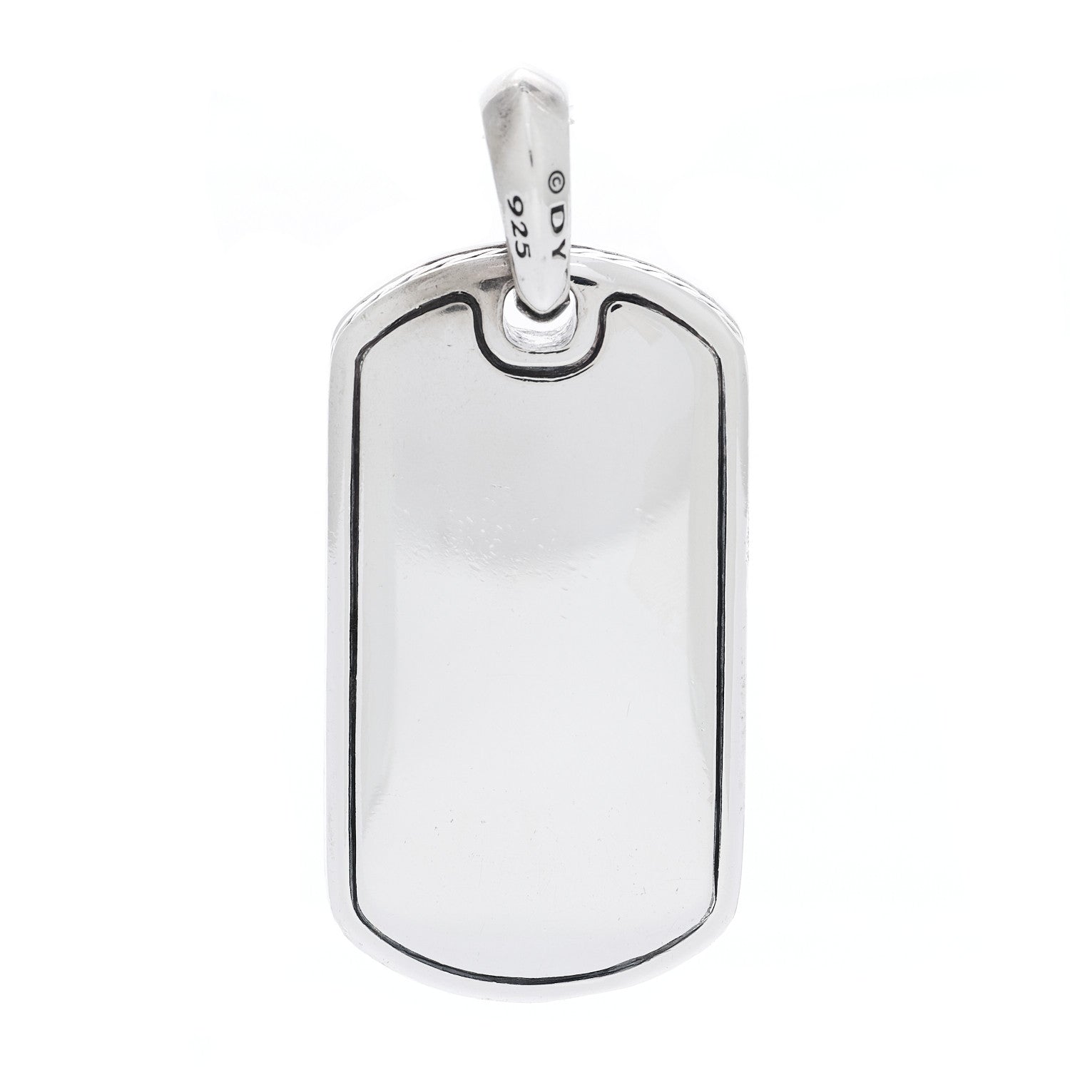 David Yurman Sterling Silver Black Onyx Dog Tag Pendant 3 of 4