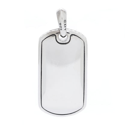David Yurman Sterling Silver Black Onyx Dog Tag Pendant 3 of 4