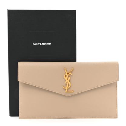 Saint Laurent Grain De Poudre Uptown Pouch Dark Beige 11 of 11