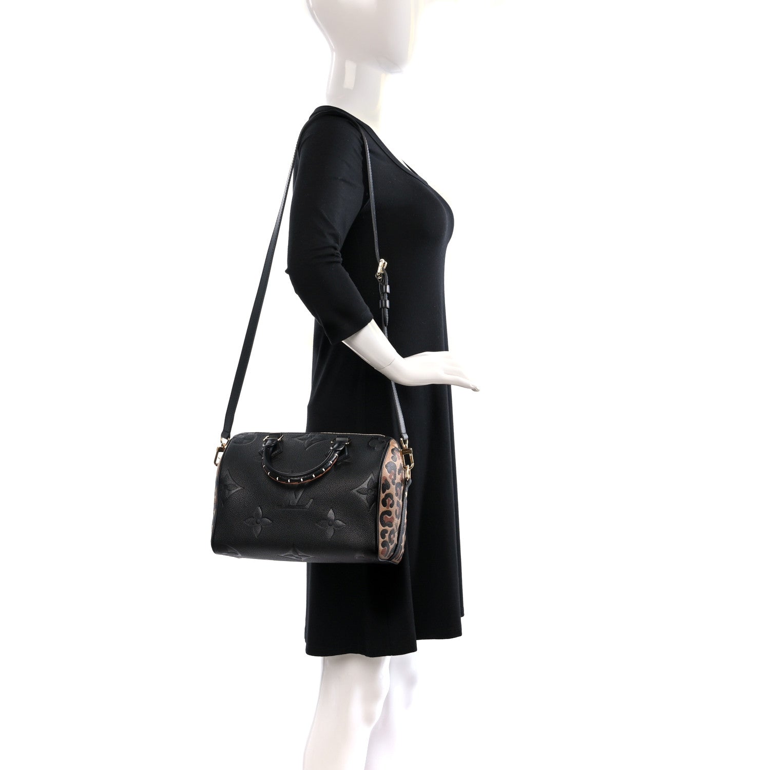 Louis Vuitton Empreinte Monogram Giant Wild At Heart Speedy Bandouliere 25 Black 2 of 8