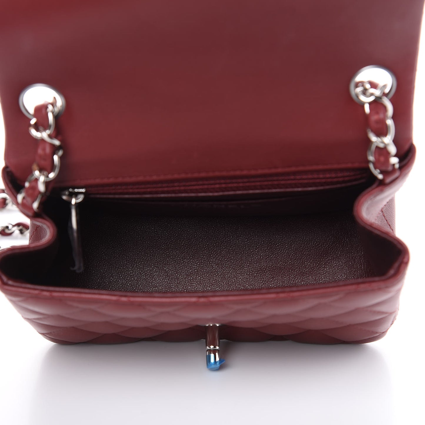 Lambskin Quilted Mini Square Flap Burgundy