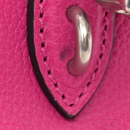 Alexander McQueen Pebbled Calfskin Small Skull Padlock Zip Around Tote Bouganville 16 of 18