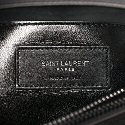 Saint Laurent Sheepskin Matelasse Chevron Monogram Large College Satchel Dark Anthracite 6 of 13