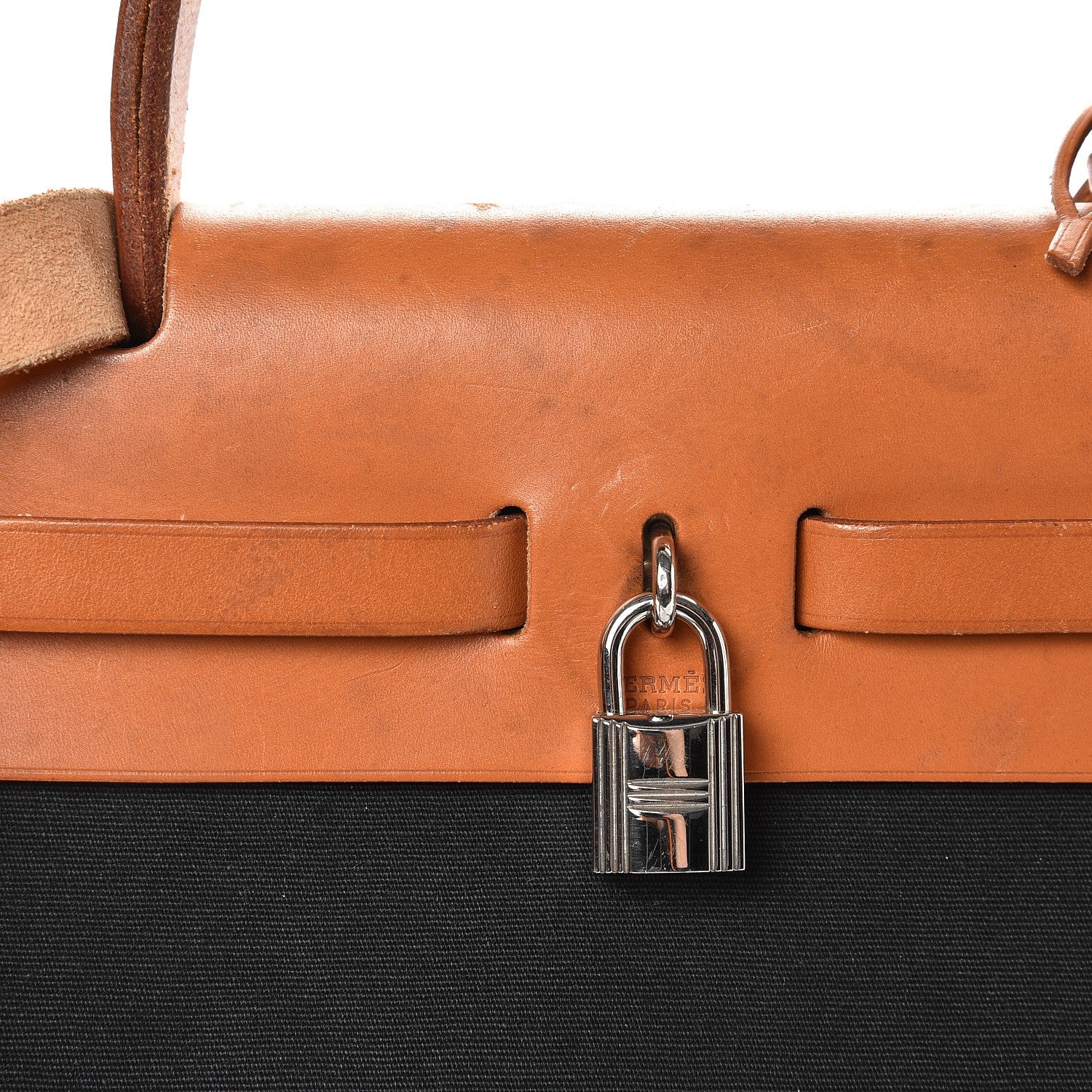 Hermes Toile Vache Calfskin Herbag 30 PM Bag Black 8 of 11