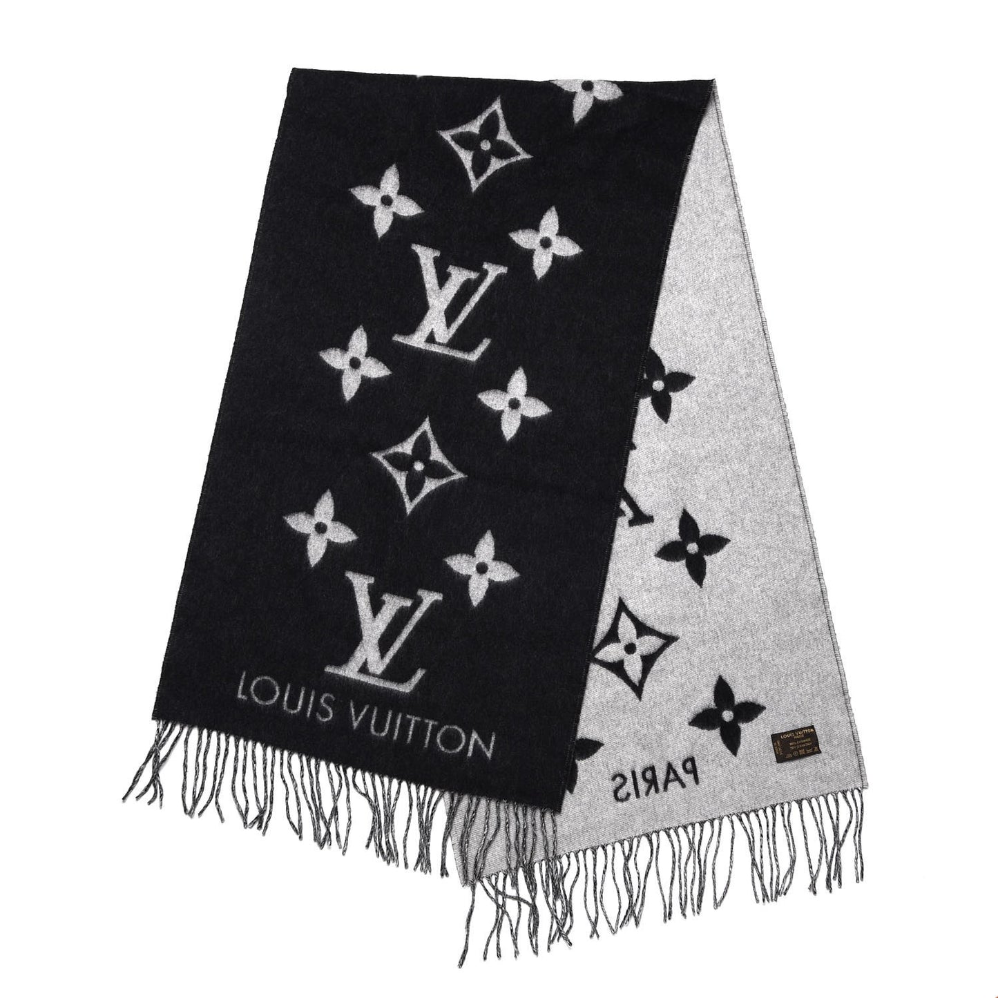 Cashmere Monogram Reykjavik Scarf Black