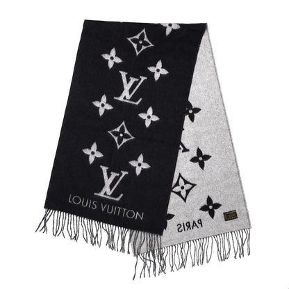 Louis Vuitton Cashmere Monogram Reykjavik Scarf Black 3 of 4