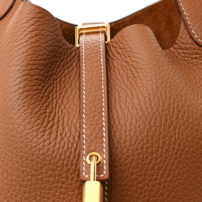 Hermes Taurillon Clemence Picotin Lock 22 MM Gold 8 of 11