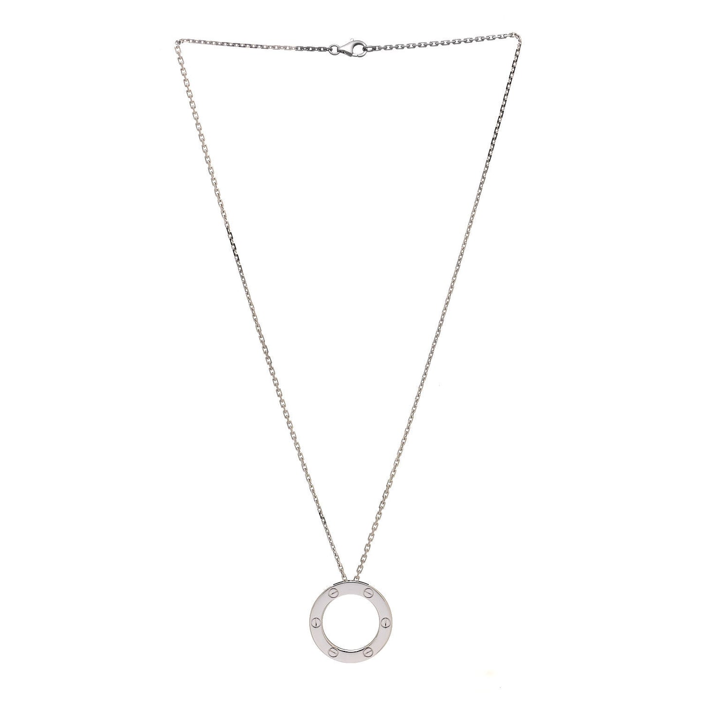 18K White Gold LOVE Pendant Necklace