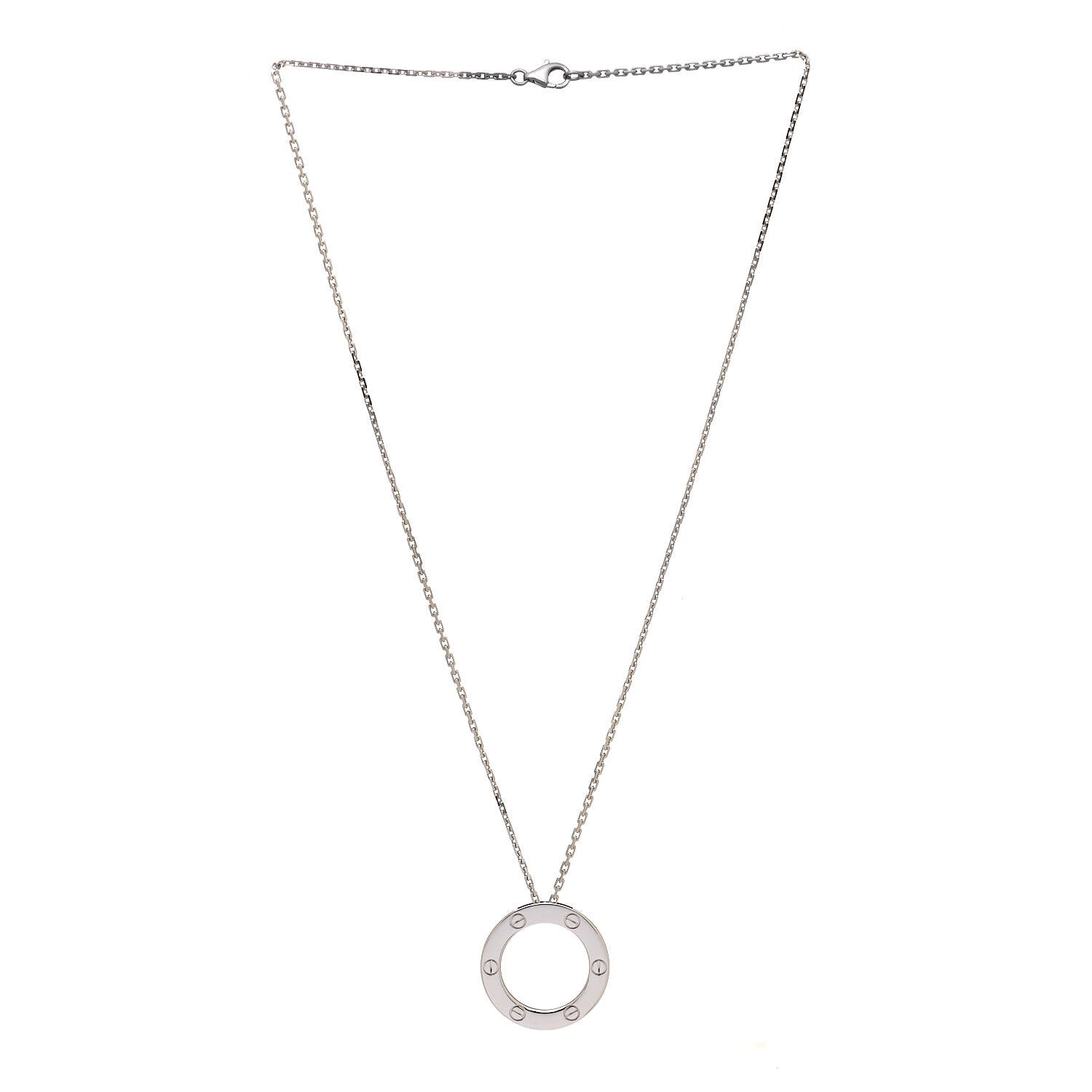Cartier 18K White Gold LOVE Pendant Necklace 2 of 6