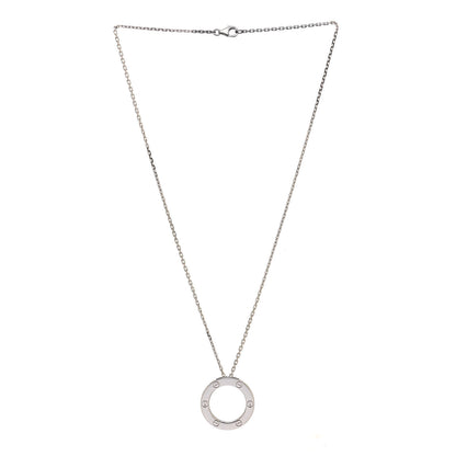 Cartier 18K White Gold LOVE Pendant Necklace 2 of 6