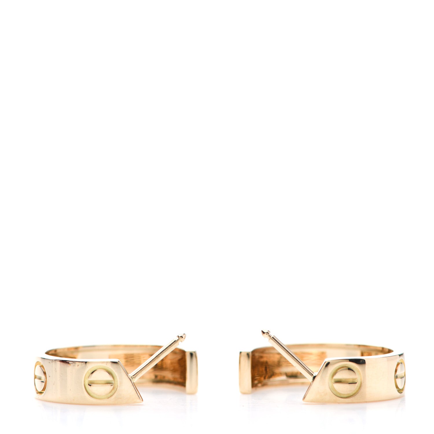 Cartier 18K Yellow Gold 5.5mm LOVE Hoop Earrings 4 of 7