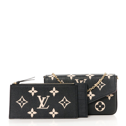 Louis Vuitton Empreinte Monogram Giant Felicie Pochette Black Beige 3 of 15