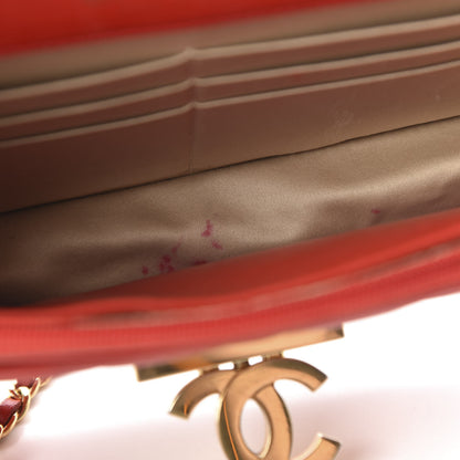 Chanel Lambskin Quilted Golden Class Wallet on Chain WOC Red 11 of 13