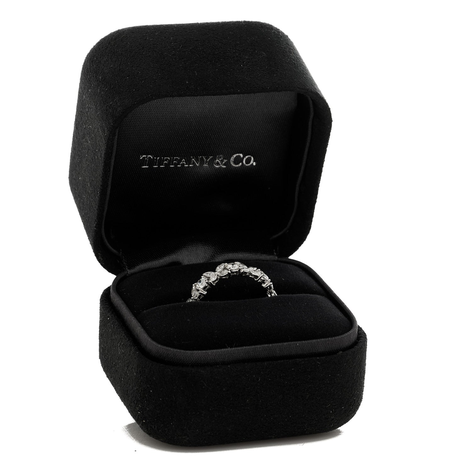 Tiffany Platinum Diamond Victoria Alternating Band Ring 49 5 5 of 5