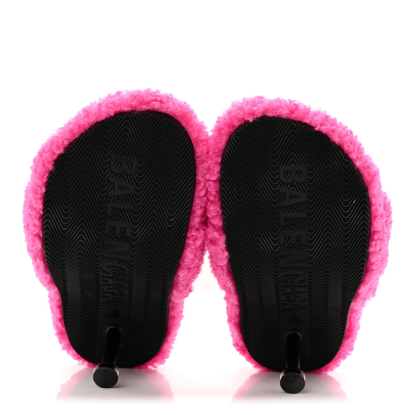 Faux Shearling Political Campaign Logo 80mm Sandals 37 Pink White Blue