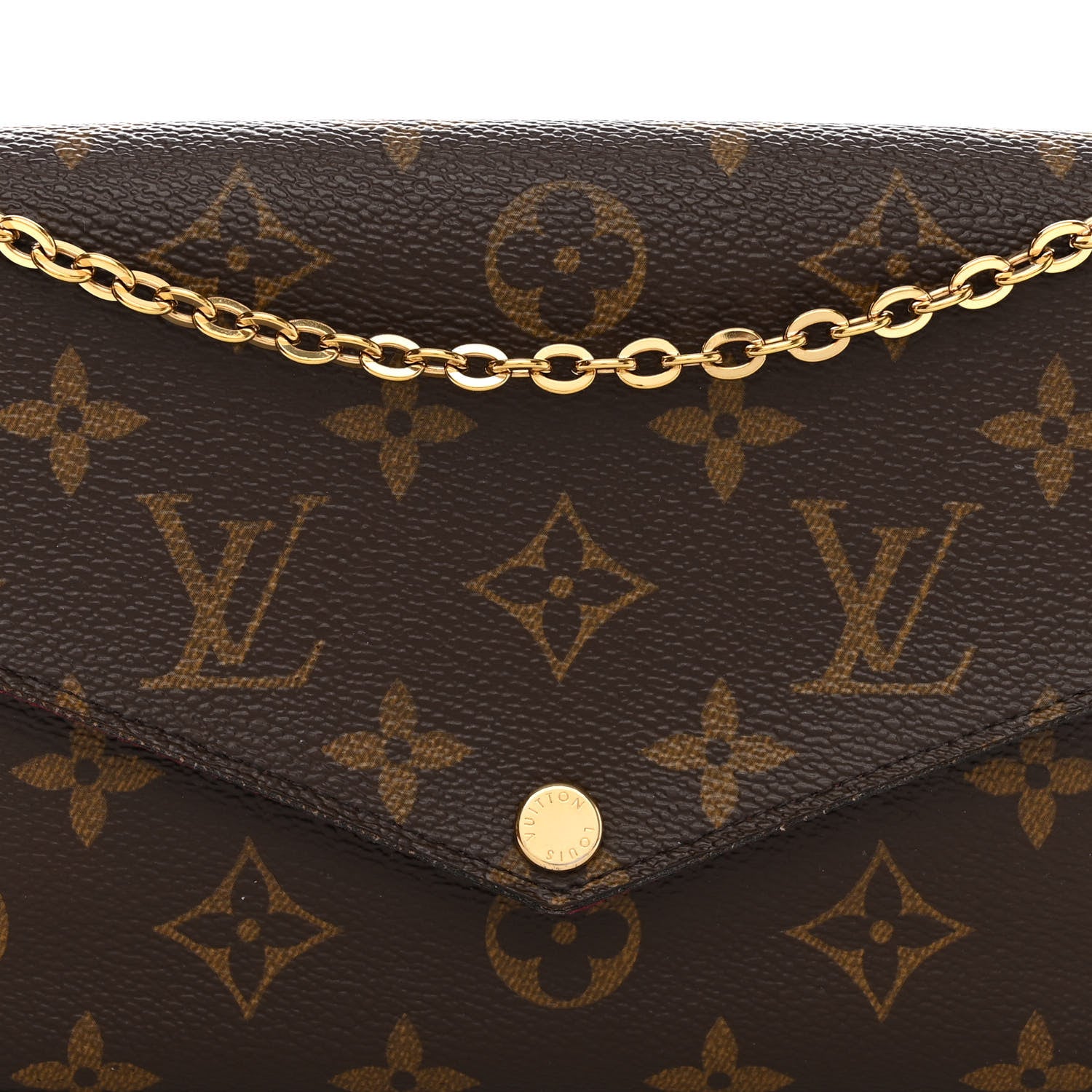 Louis Vuitton Monogram Pochette Felicie Chain Wallet Fuchsia 7 of 12